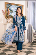 MARIA B Inspired Embroidered staple linen with chiffon dupatta